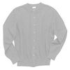 Crewneck Cardigan Sweater, Heather Grey