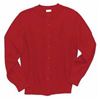 Crewneck Cardigan Sweater, Red