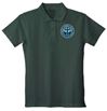 Girls Hunter Green Pique Knit Polo Shirt with SCL Logo, Short Sleeve