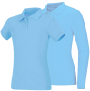 Girls Light Blue Smooth Interlock Knit Polo Shirt