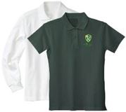 Girls Pique Polo Shirt with Embroidered Little Flower Logo