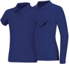 Girls Royal Blue Smooth Interlock Knit Polo Shirt