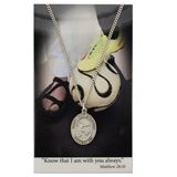 Girls St. Christopher Pewter Soccer Medal on 18" Chain with Prayer Card