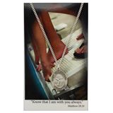 Girls St. Christopher Pewter Swimming Medal on 18" Chain with Prayer Card