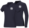 Girls Navy Smooth Interlock Knit Polo Shirt with ND Logo *LOGO ITEM-FINAL SALE*