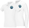Girls White Smooth Interlock Knit Polo Shirt with SCL Logo *LOGO ITEM- FINAL SALE*
