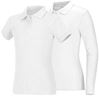 Girls White Smooth Interlock Knit Polo Shirt