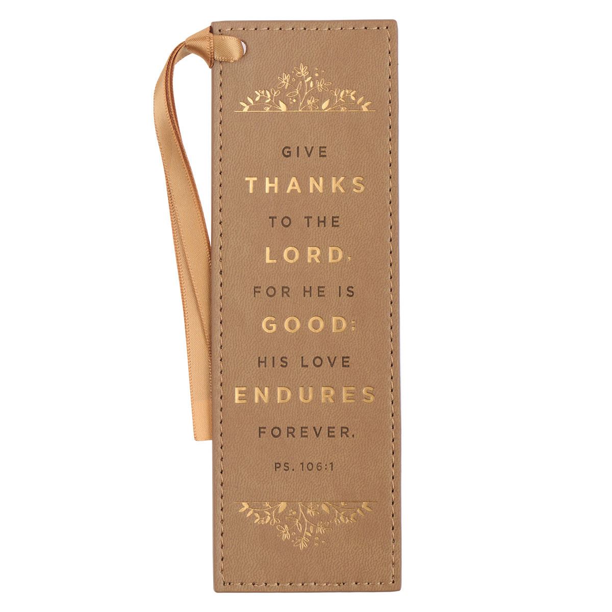 Give Thanks Faux Leather Bookmark
