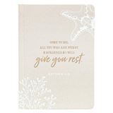 Give You Rest Hardcover Linen Journal - Matthew 11:28