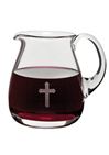 Glass Flagon with Etched Cross