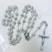 Glass Rosary with Silver Colored Beads - 10348