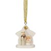 Glitter Holy Family in Creche Ornament