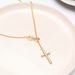 Godmother Cross Necklace, Gold - 121528