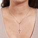Godmother Cross Necklace, Silver - 121529