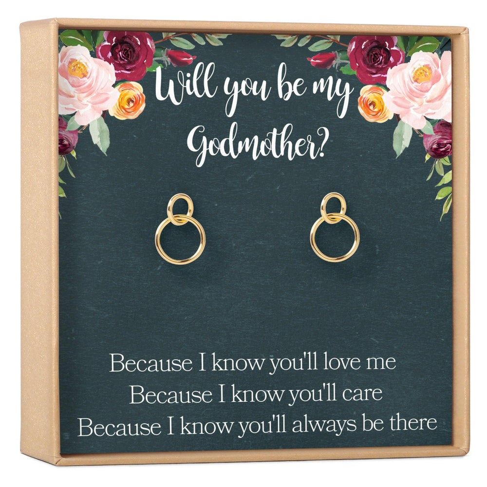 Will You Be My Godmother Earrings, Gold