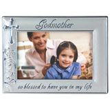 Godmother mirrored glass with mirror inner border frame. Holds 4"X 6" photo.