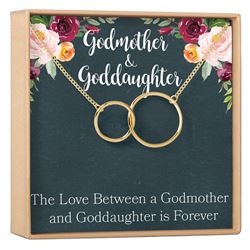 Godmother Joined Rings Necklace, Gold