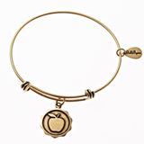 Gold Bangle with Apple Charm