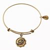 Gold Bangle with Letter  D Charm