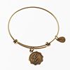 Gold Bangle with Letter E  Charm