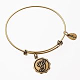 Gold Bangle with Letter  G Charm