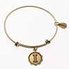 Gold Bangle with Letter I Charm