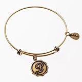 Gold Bangle with Letter  L Charm