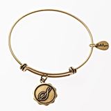 Gold Bangle with Letter S  Charm