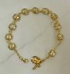 Gold Capped Crystal Bead Rosary Bracelet