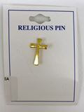 Gold Cross Lapel Pin 