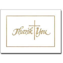 Gold Cross Thank You Notes with Envelopes, 12/pkg