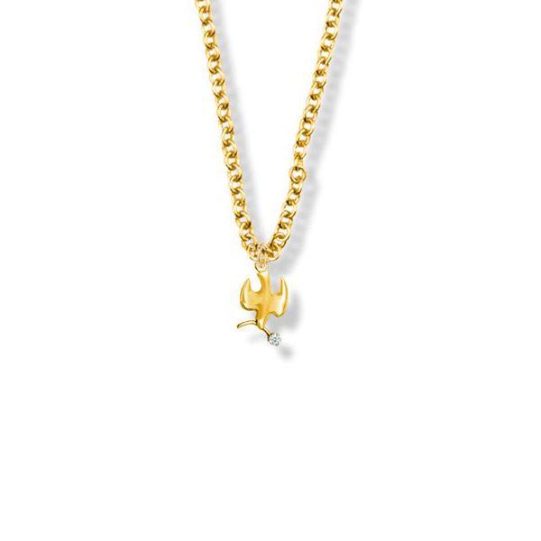 Gold Filled Dove with Branch Cz on 16" Chain