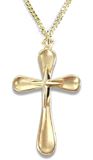 Gold Filled Frosted Cross on Cross with 24" Chain