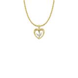 11/16 Inch Two-Tone 10KT Gold Filled Dove and Open Heart Necklace
