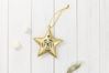 Gold Metal Puffy 6.5" Star with Nativity