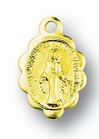 Gold Miraculous Scalloped Medal Only