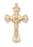 Gold Over Sterling Silver Crucifix on 18" Gold Plated Chain   Deluxe Gift Box Included ?MADE IN THE USA Dimension: 1 3/16" Long