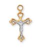 Gold Over Sterling Silver Two-Tone Crucifix on 16" Chain