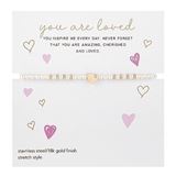 Gold/Pearl Youth Stretch Heart Bracelet