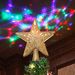 Gold Star Tree Topper with Rainbow Projector Lights