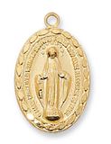 Gold/Sterling Silver Miraculous Medal on 18" chain