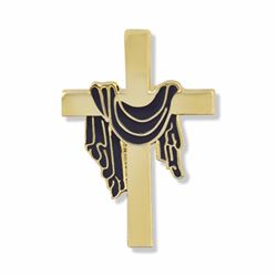 Gold and Purple Robe Cross Lapel Pin