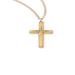 Gold over Silver Cubic Zirconia Cross On 18" Chain