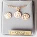 Gold over Sterling First Communion Necklace and Earring Gift Set