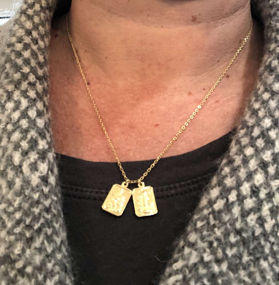 gold escapulario necklace