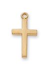 Gold over Sterling Silver Baby Cross on 13" Chain