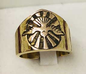 Gold over Sterling Silver Bishops Ring Made In Italy