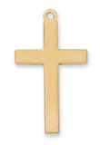 Gold Over Sterling Silver Block Cross 20" Gold Plated Chain Deluxe Gift Box Included  Dimension: 1 1/8" Long