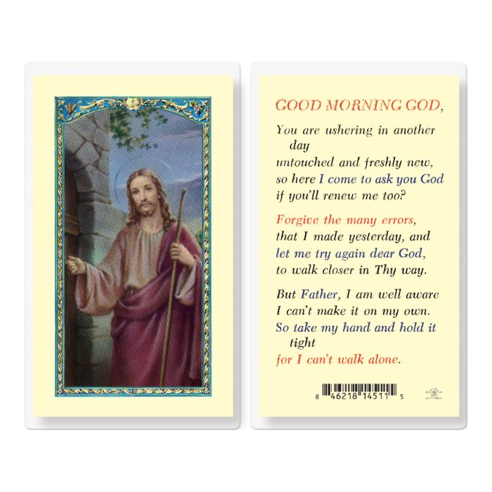 Good Morning God Laminated Prayer Card