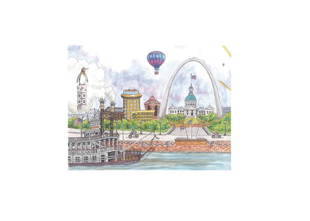 Goodnight St. Louis Arch/Riverfront Note Cards